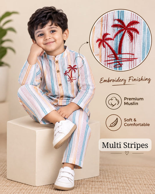 Premium Muslin Embroidered Pant Sets for 2-7yrs