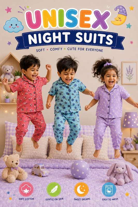 Ribbed Cotton Night Suits | Soft and Cozy | 1y-3yrs