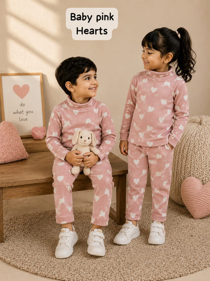 High Collar Neck Pant Sets for 2yrs -5yrs| Soft Ribbed Cotton
