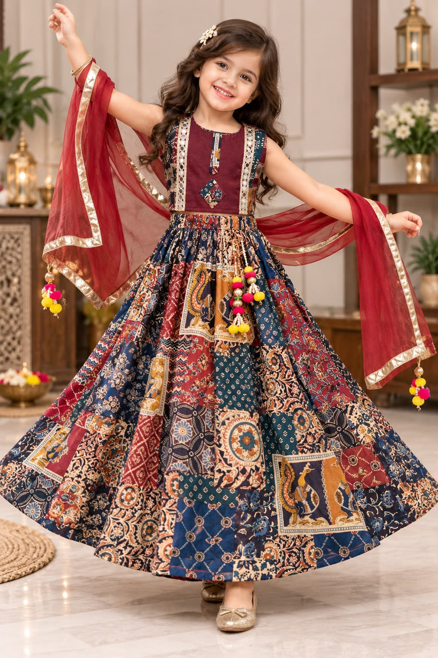 Lehanga Choli Set , 2 Year To 12 Years , Ethnic Wear
