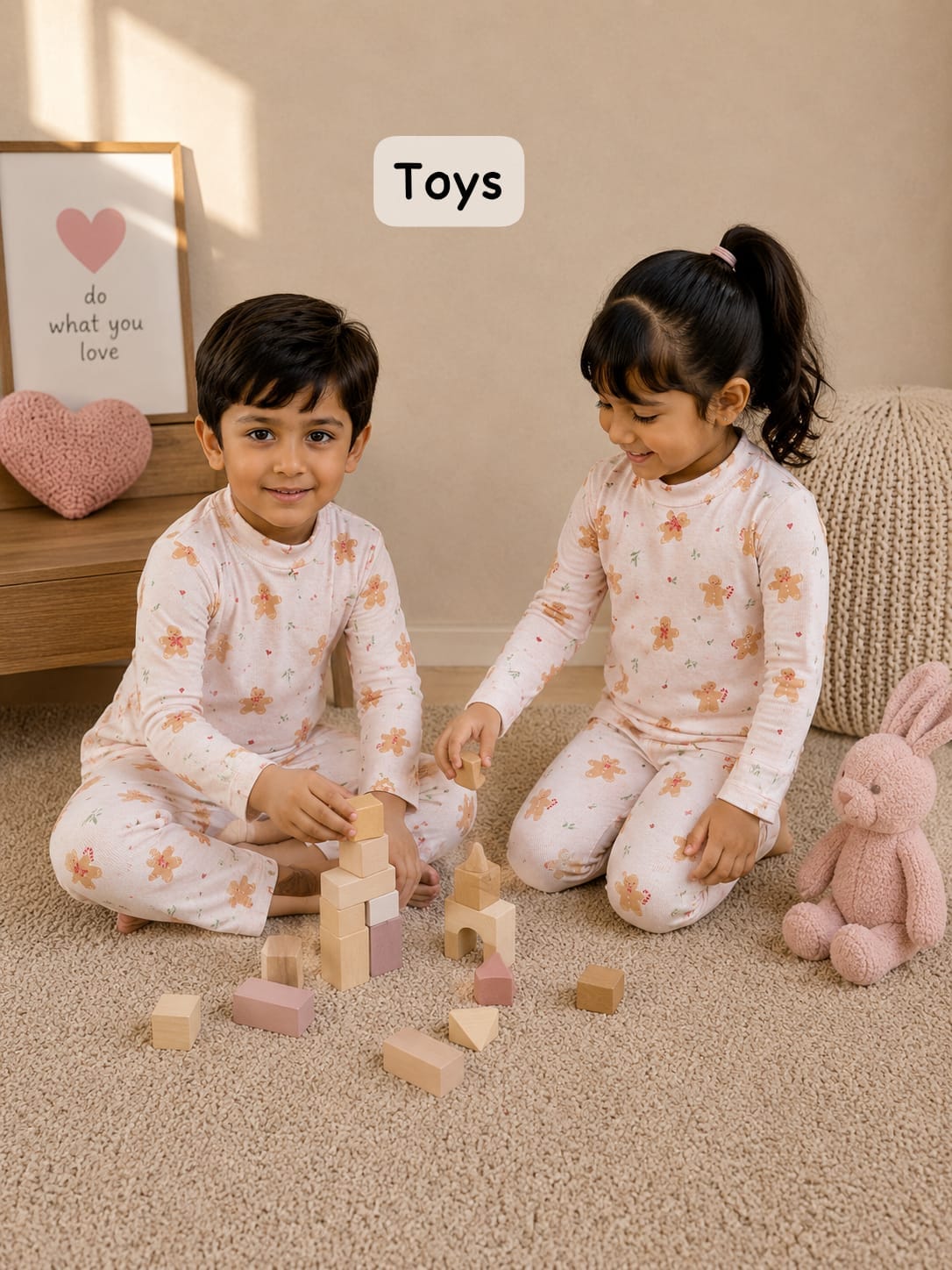 High Collar Neck Pant Sets for 2yrs -5yrs| Soft Ribbed Cotton