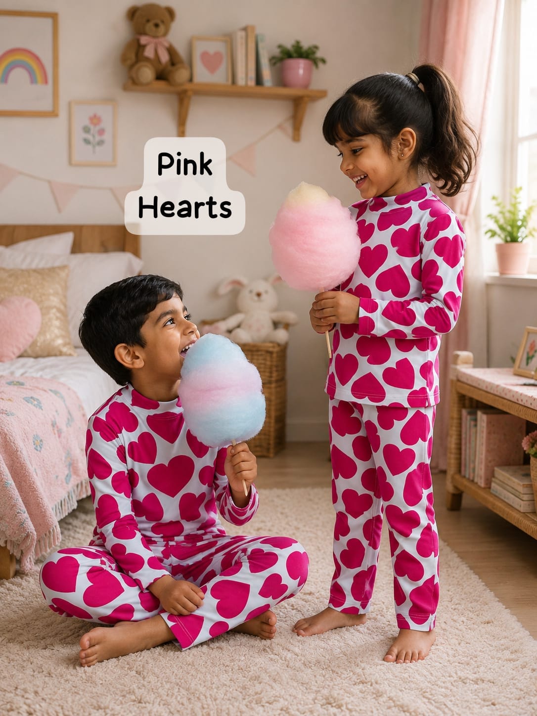High Collar Neck Pant Sets for 2yrs -5yrs| Soft Ribbed Cotton
