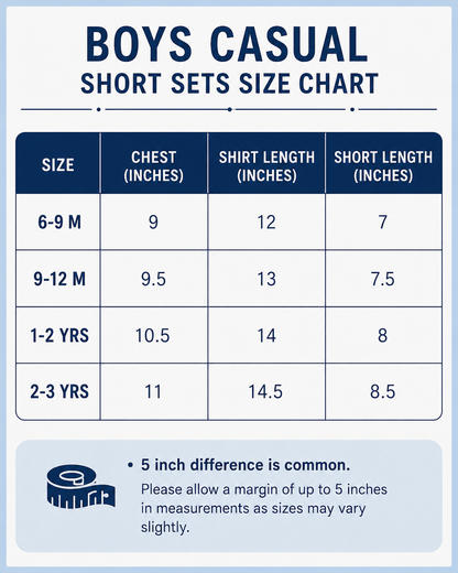 Casual Short Sets 6m to 2yrs | Soft and Breathable Fabric | Summer Special